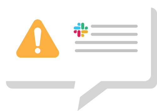 A speech bubble with a Slack alert A speech bubble with a Slack alert